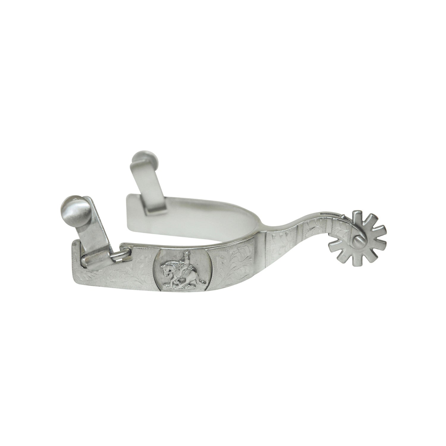 WESTERN SATIN SPURS WITH REINING DECORATION.