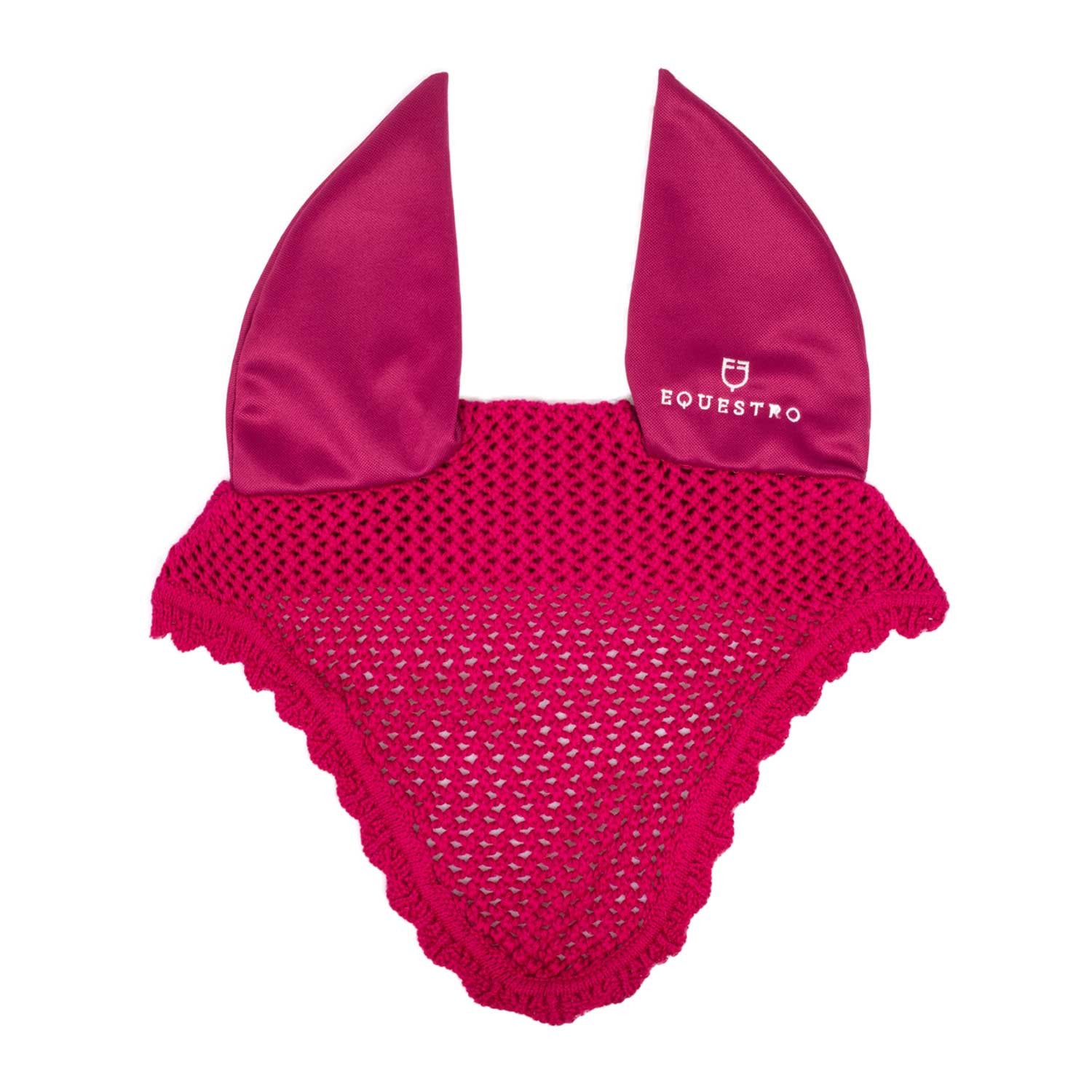 Knitted fly veil with elastic ears.
