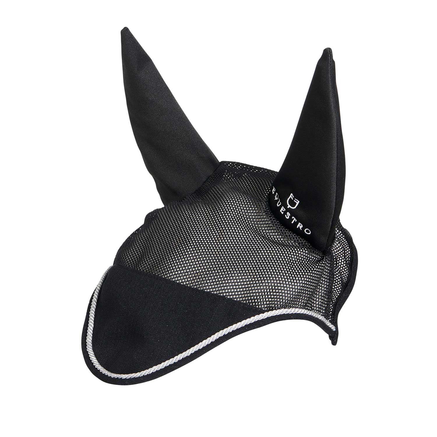 Cotton fly veil and perforated mesh fabric.