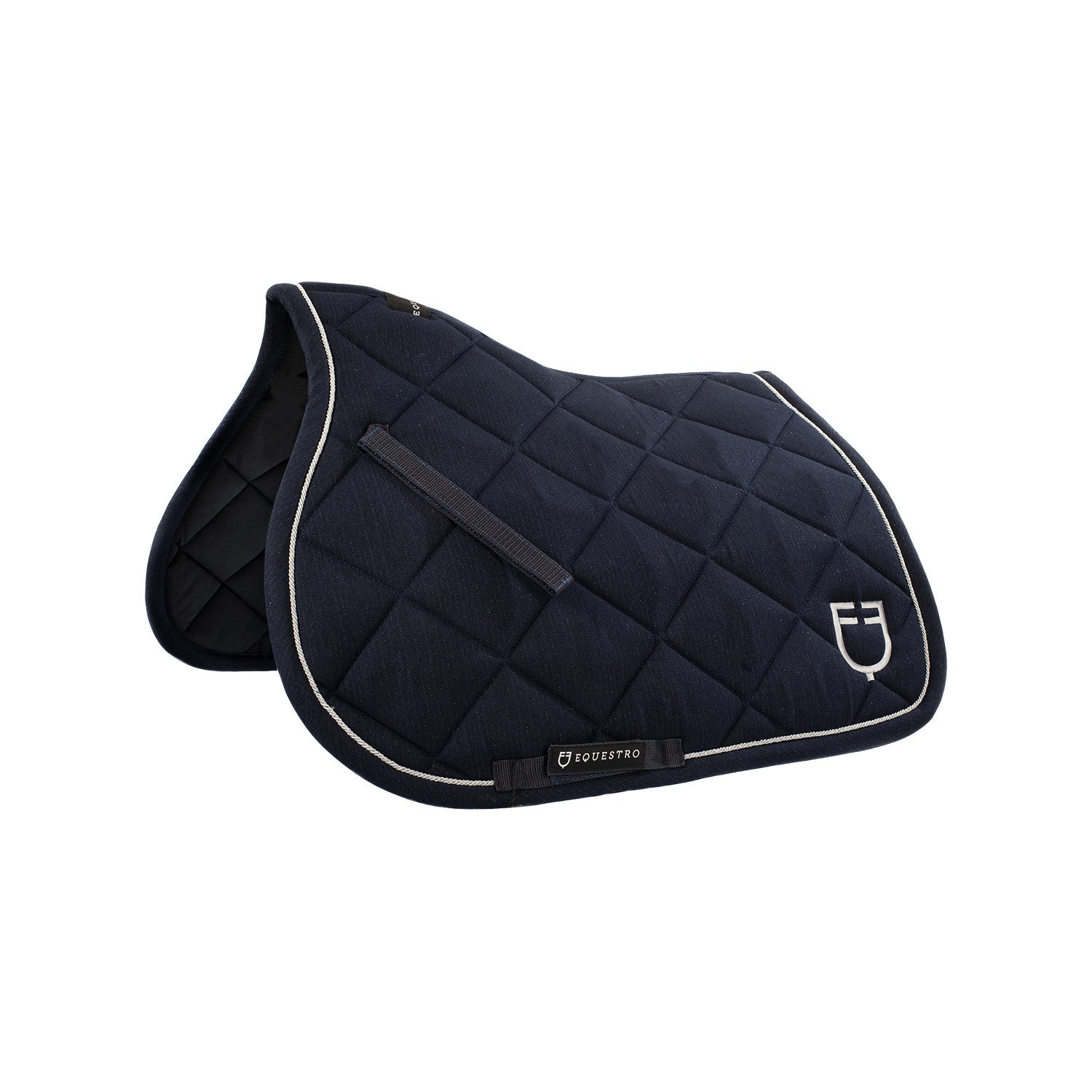 Jumping saddle pad in cotton with trimmings with logo.