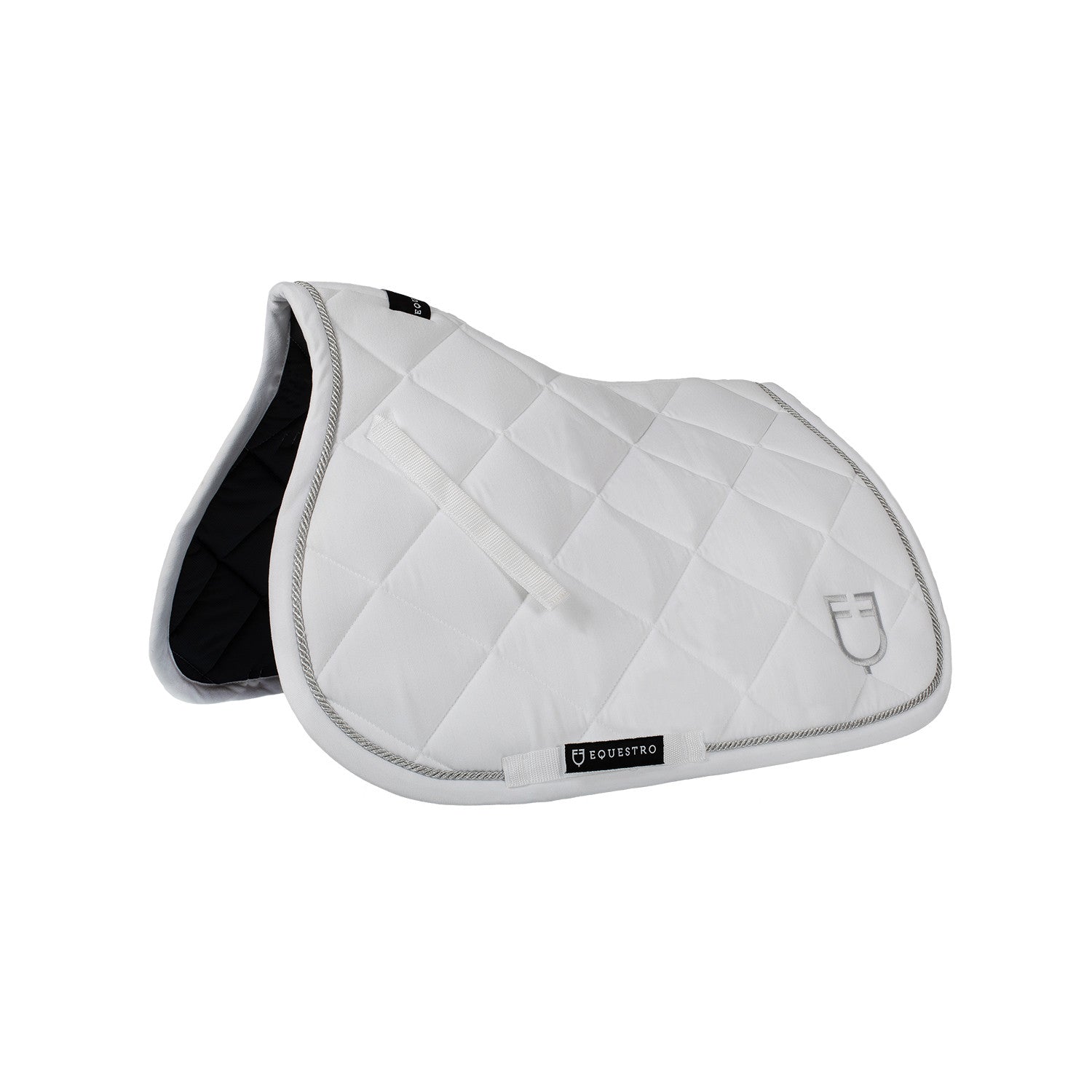 Jumping saddle pad in cotton with trimmings with logo.