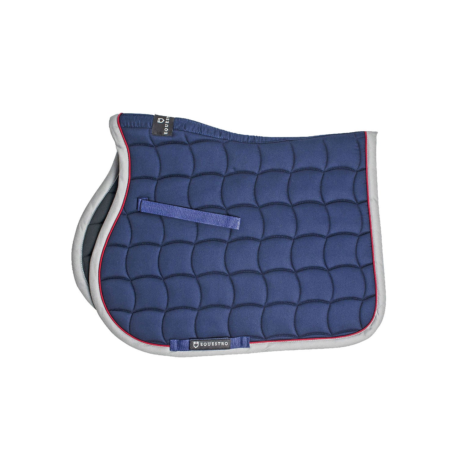 Jumping saddle pad with contrasting trimmings.