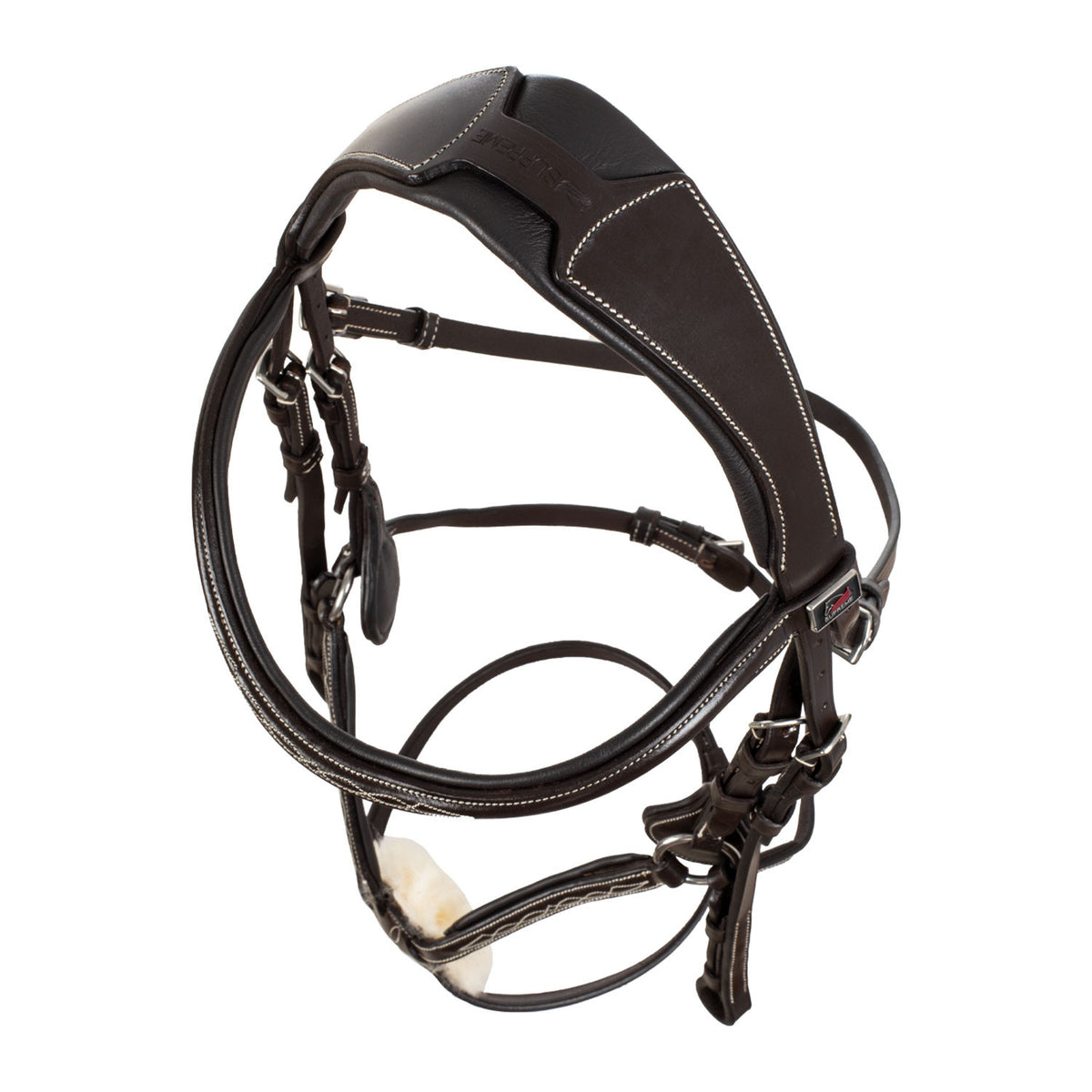 Mexican bridle with anatomical and curved noseband