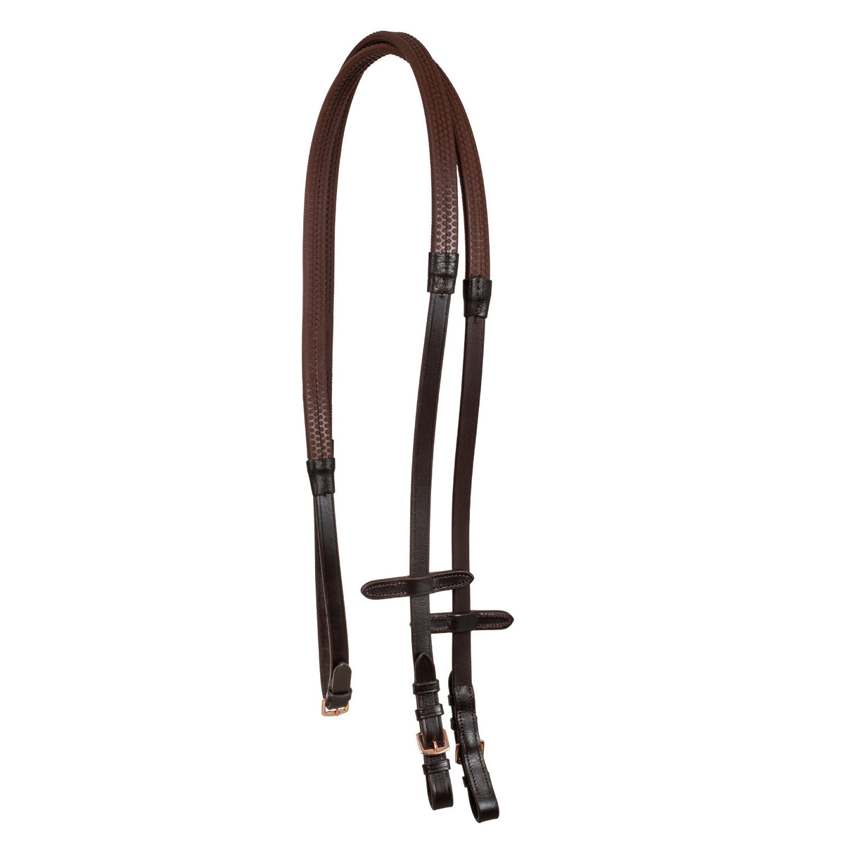 ENGLISH BRIDLE WITH ROSE GOLD BIT DECORATION