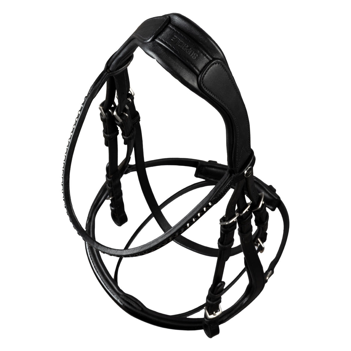 HEMELITE MODEL DRESSAGE BRIDLE WITH RUBBER REINS