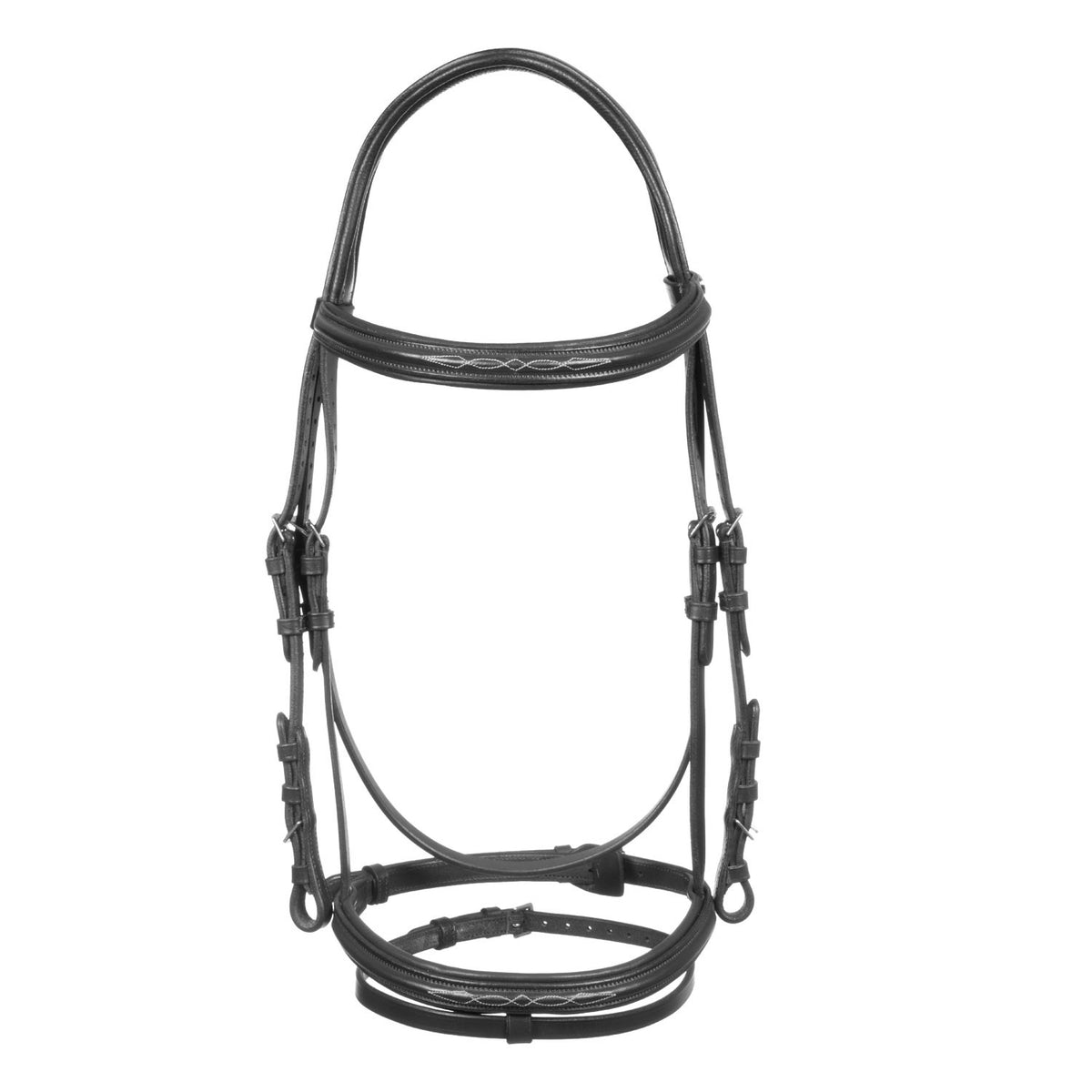 Raised bridle with decorative embroidery