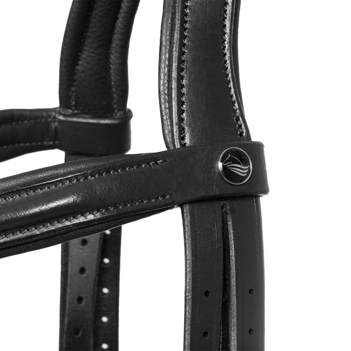 Raised bridle with decorative embroidery