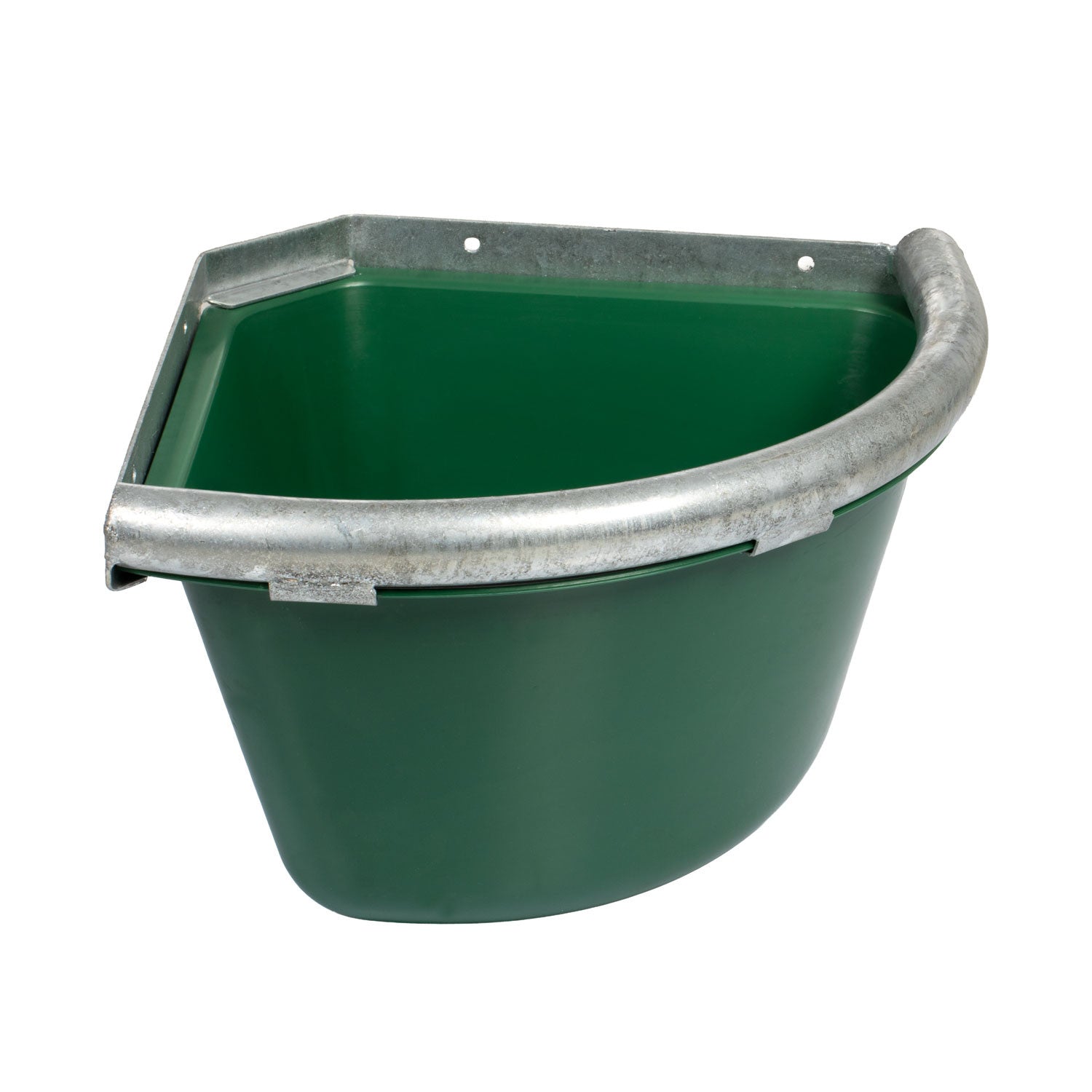 CORNER FEEDER WITH GALVANIZED EDGE.