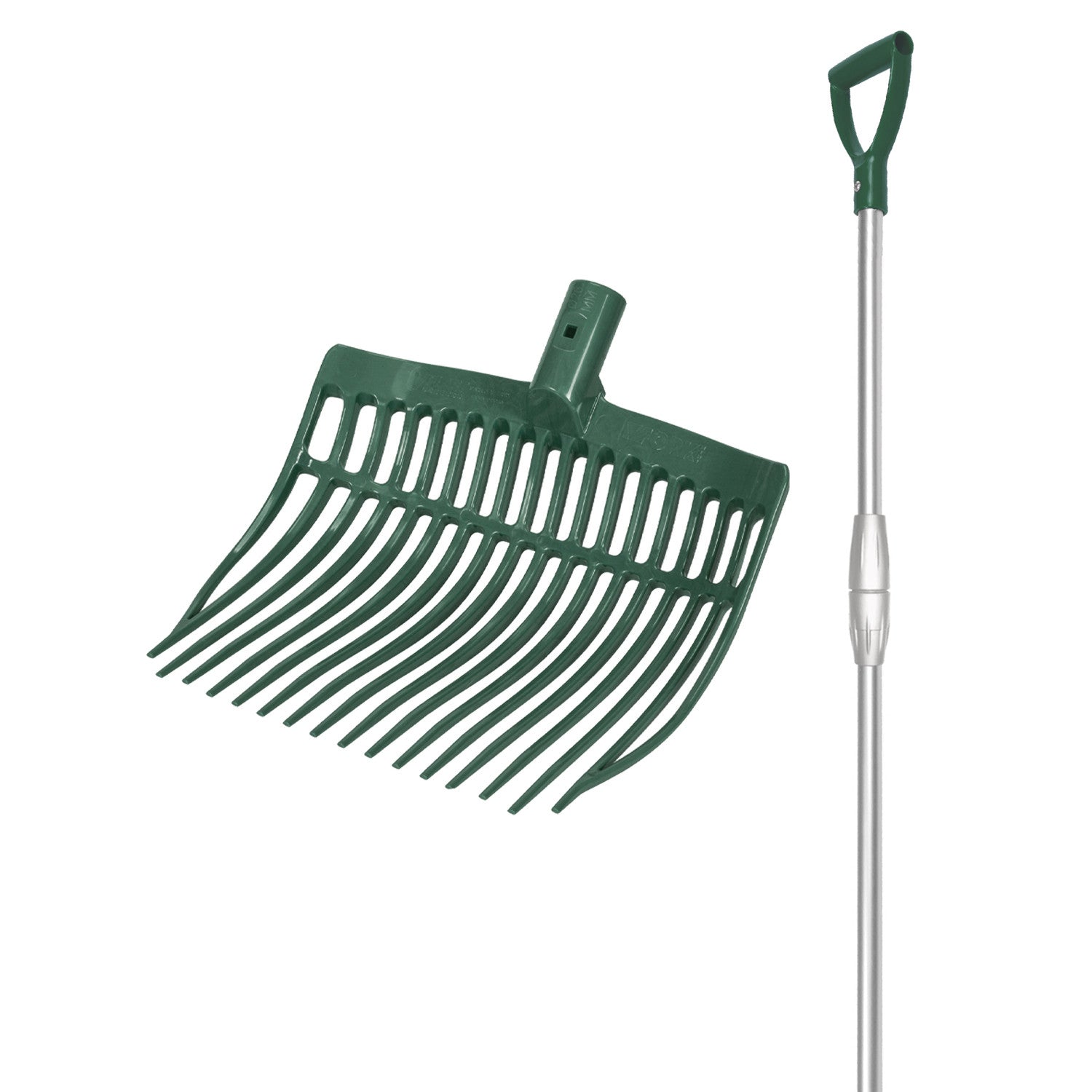 ROUNDED FORK WITH TELESCOPIC ALUMINUM HANDLE.