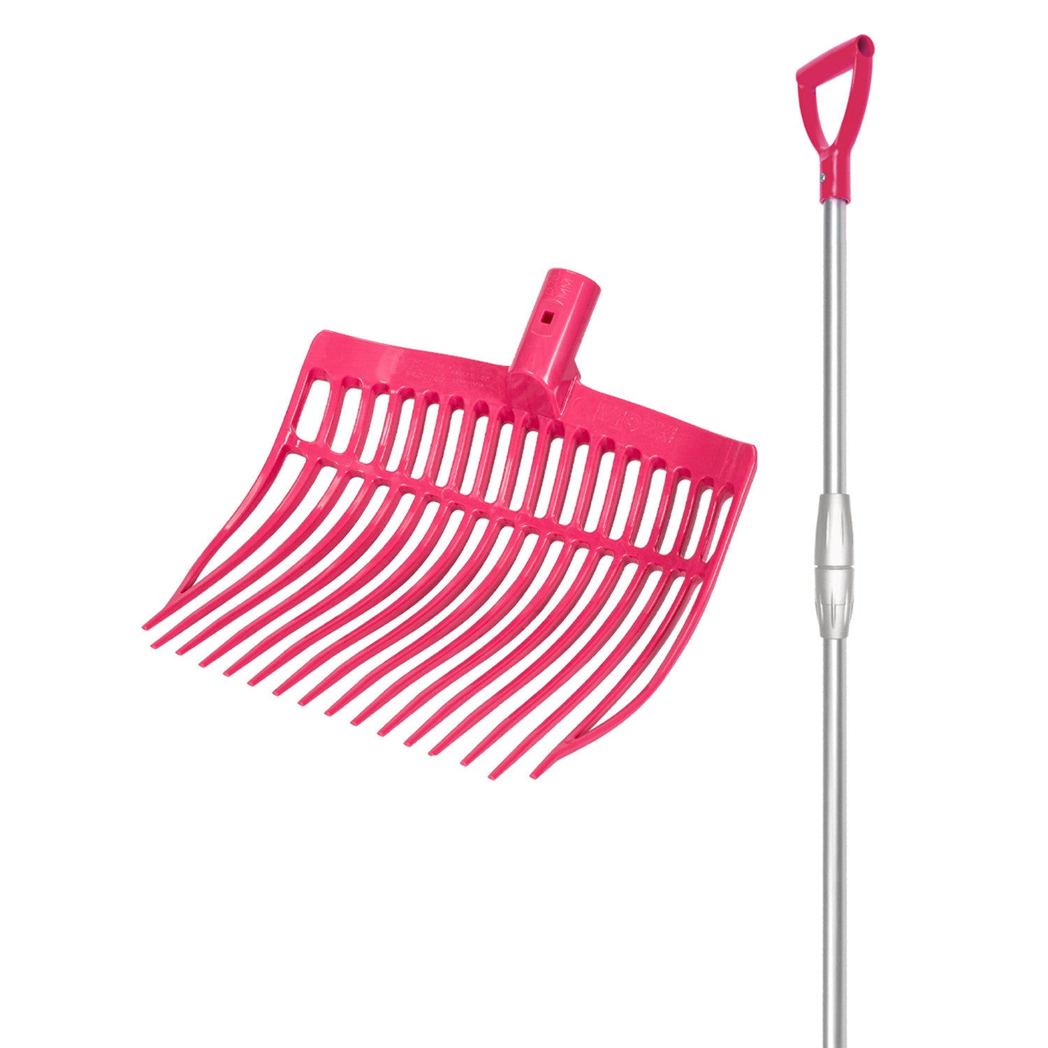 ROUNDED FORK WITH TELESCOPIC ALUMINUM HANDLE.