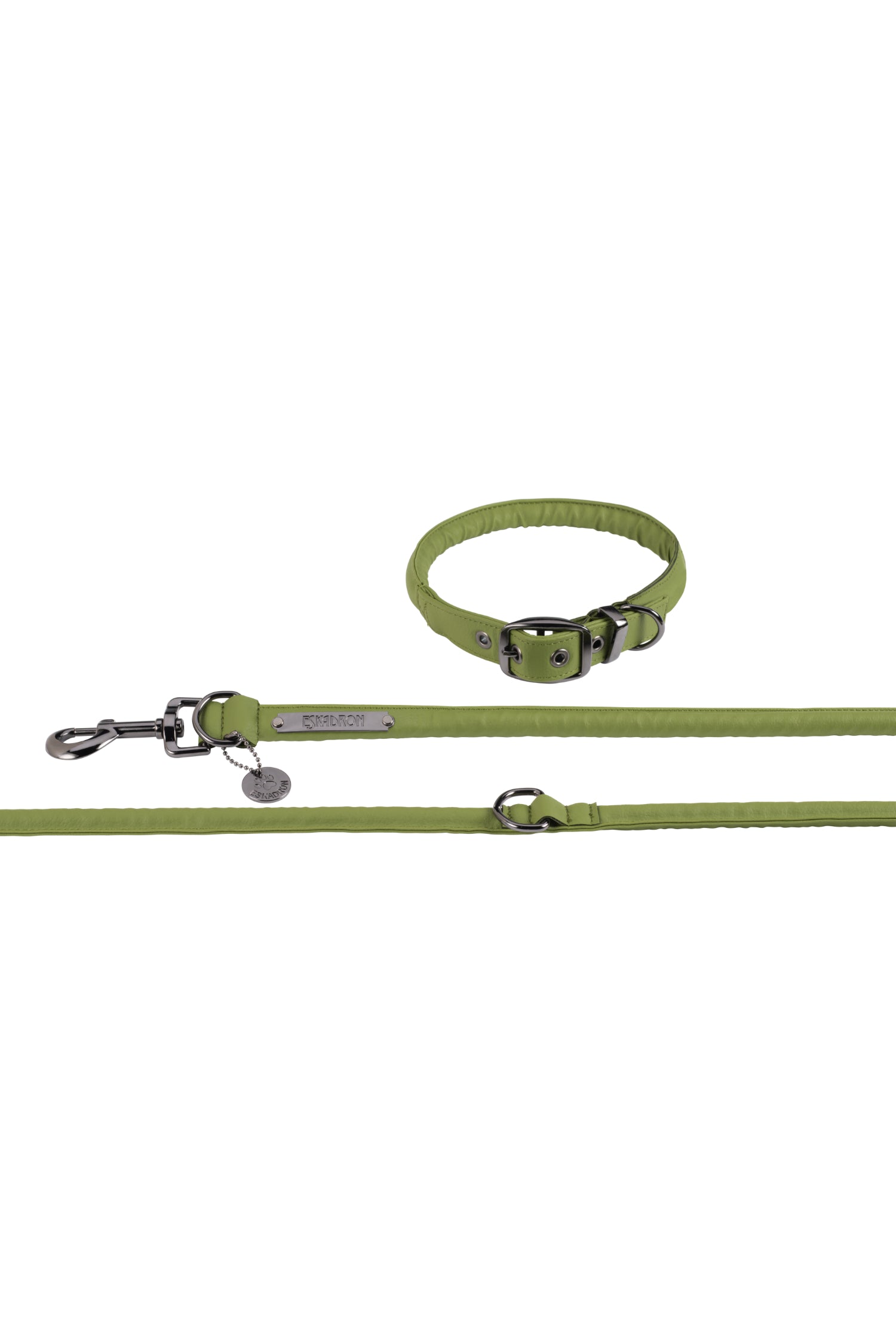 Eskadron Faux Leather Dog Collar and Lead Set Platinum 24.