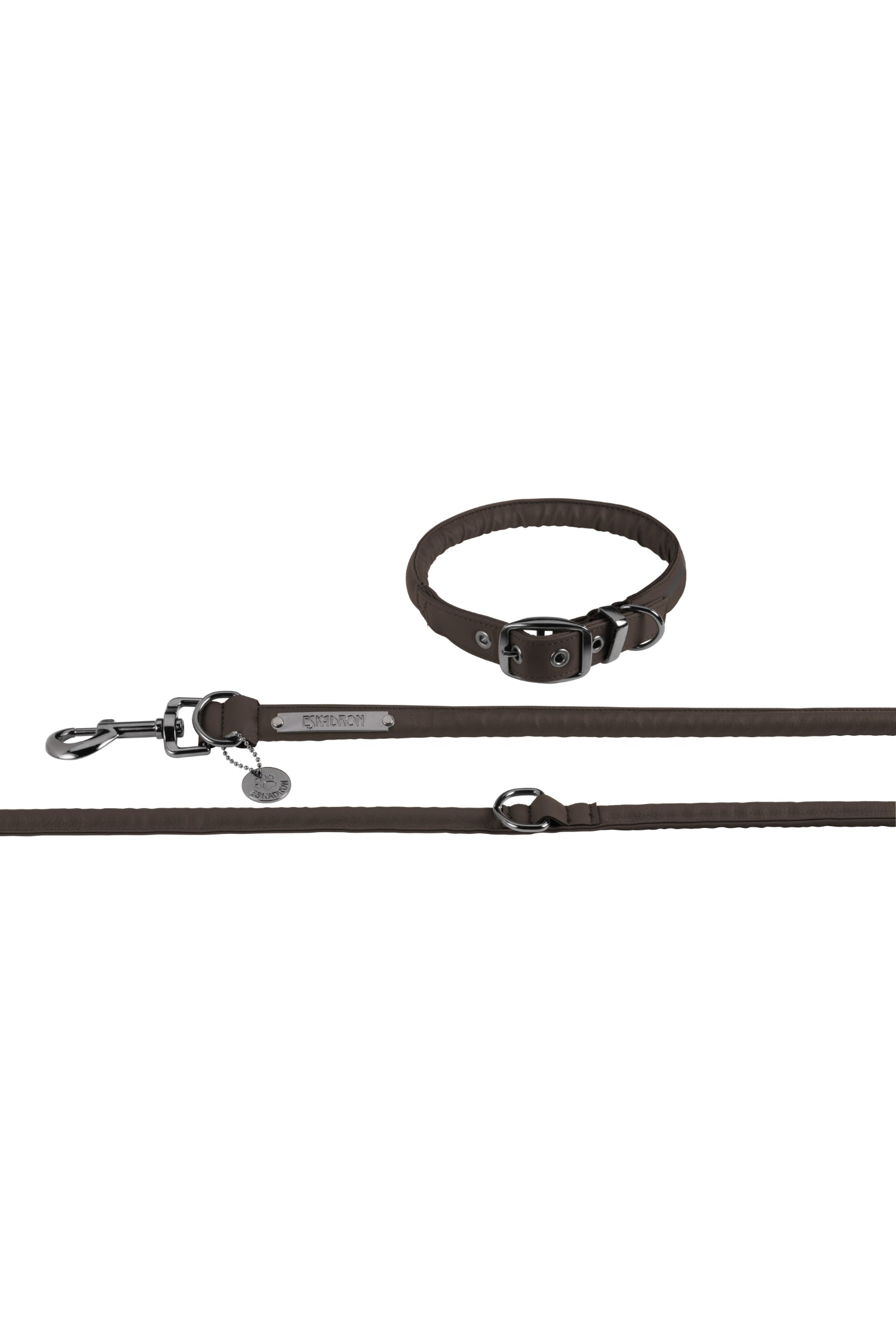 Eskadron Faux Leather Dog Collar and Lead Set Platinum 24.