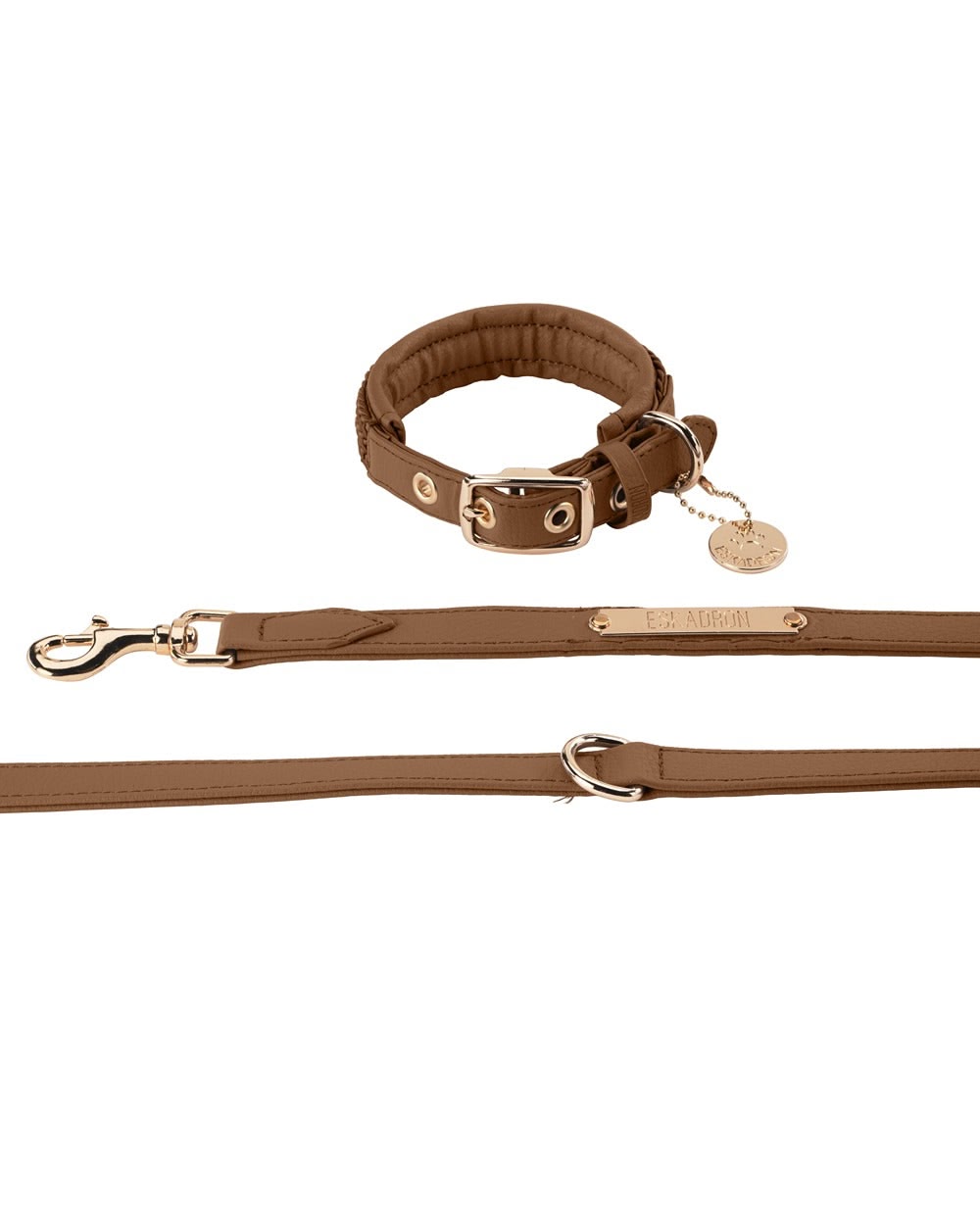 Eskadron Faux Leather Dog Collar and Lead Set Heritage 2024 - Cognac.
