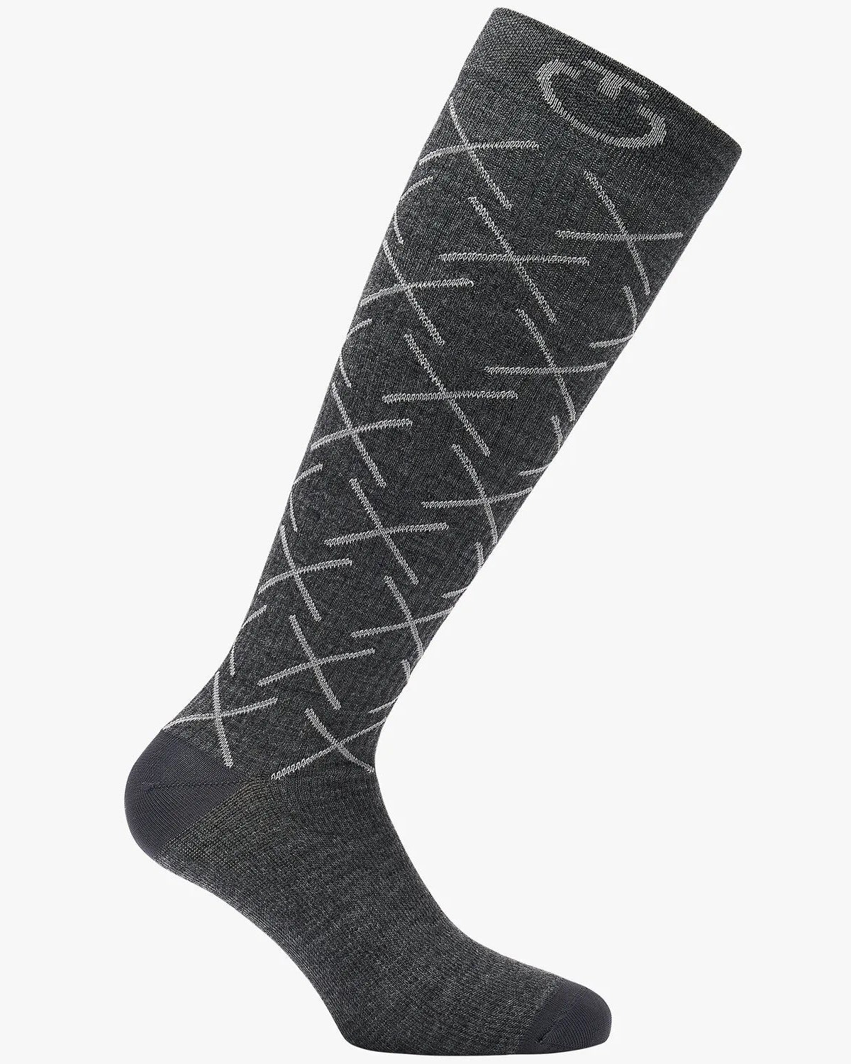 Cavalleria Toscana CT Wool Riding Socks featuring an all-over geometric cross pattern, ribbed cuffs and signature CT logo detailing.
