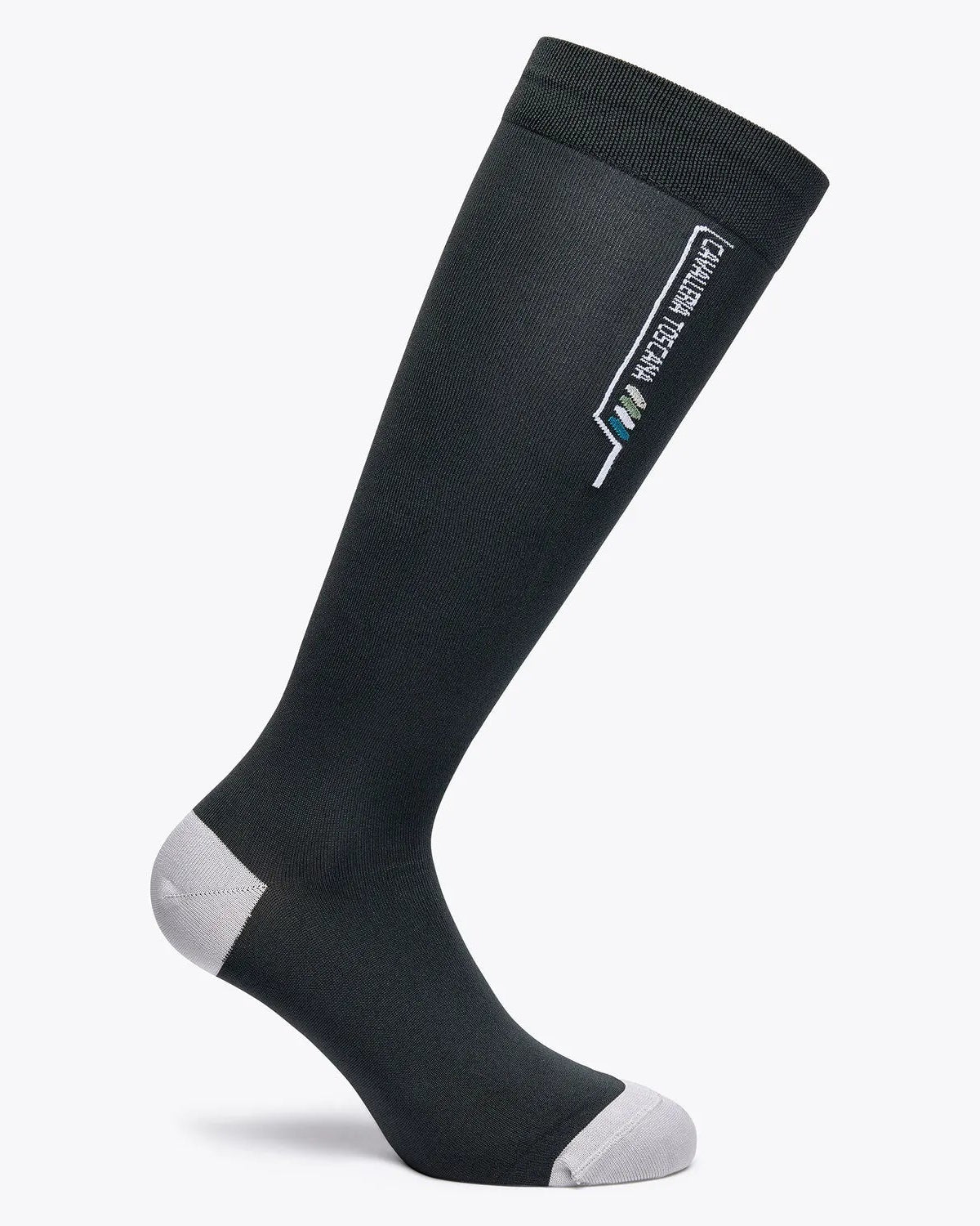 Cavalleria Toscana CT Performance Knee-High Riding Sock featuring a ribbed cuff, contrasting heel and toe detailing and signature Cavalleria Toscana logo lettering on the calf.
