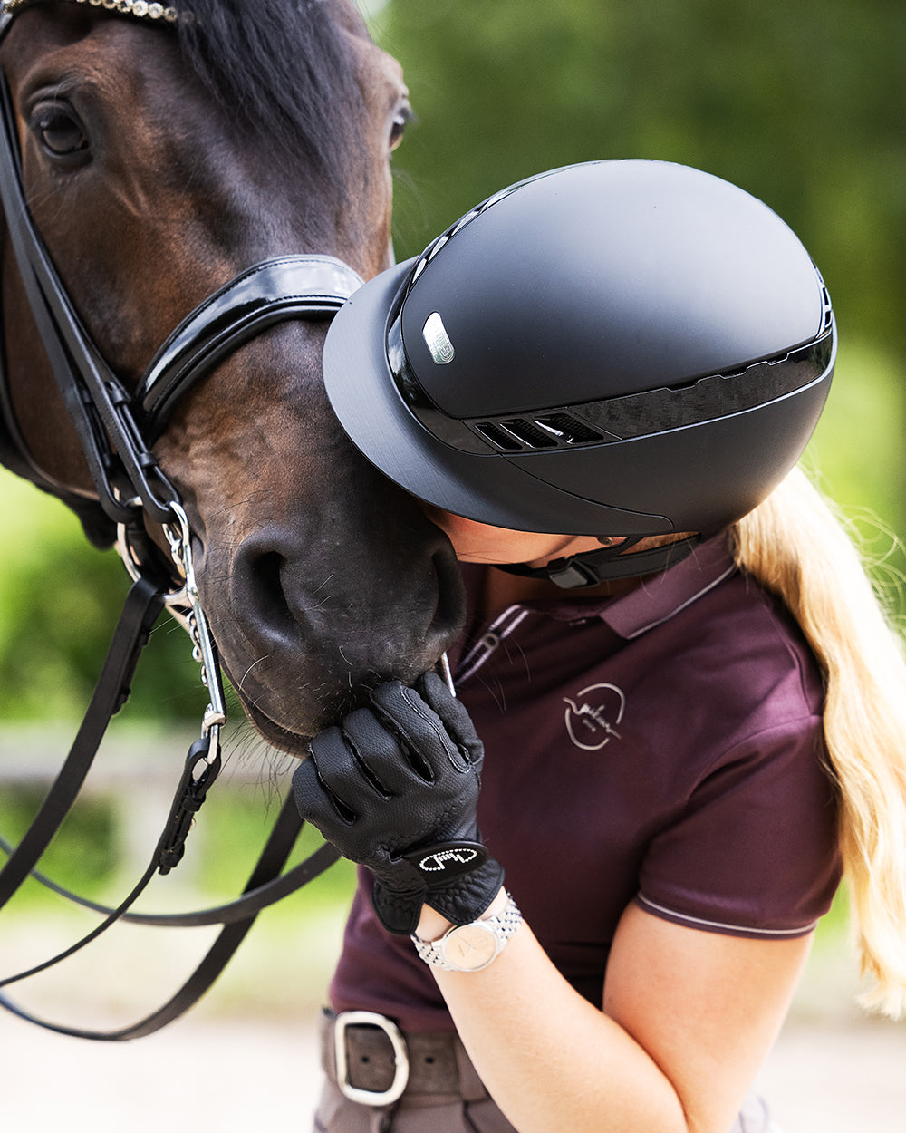 Abus x Pikeur AirLuxe Pure Riding Helmet.