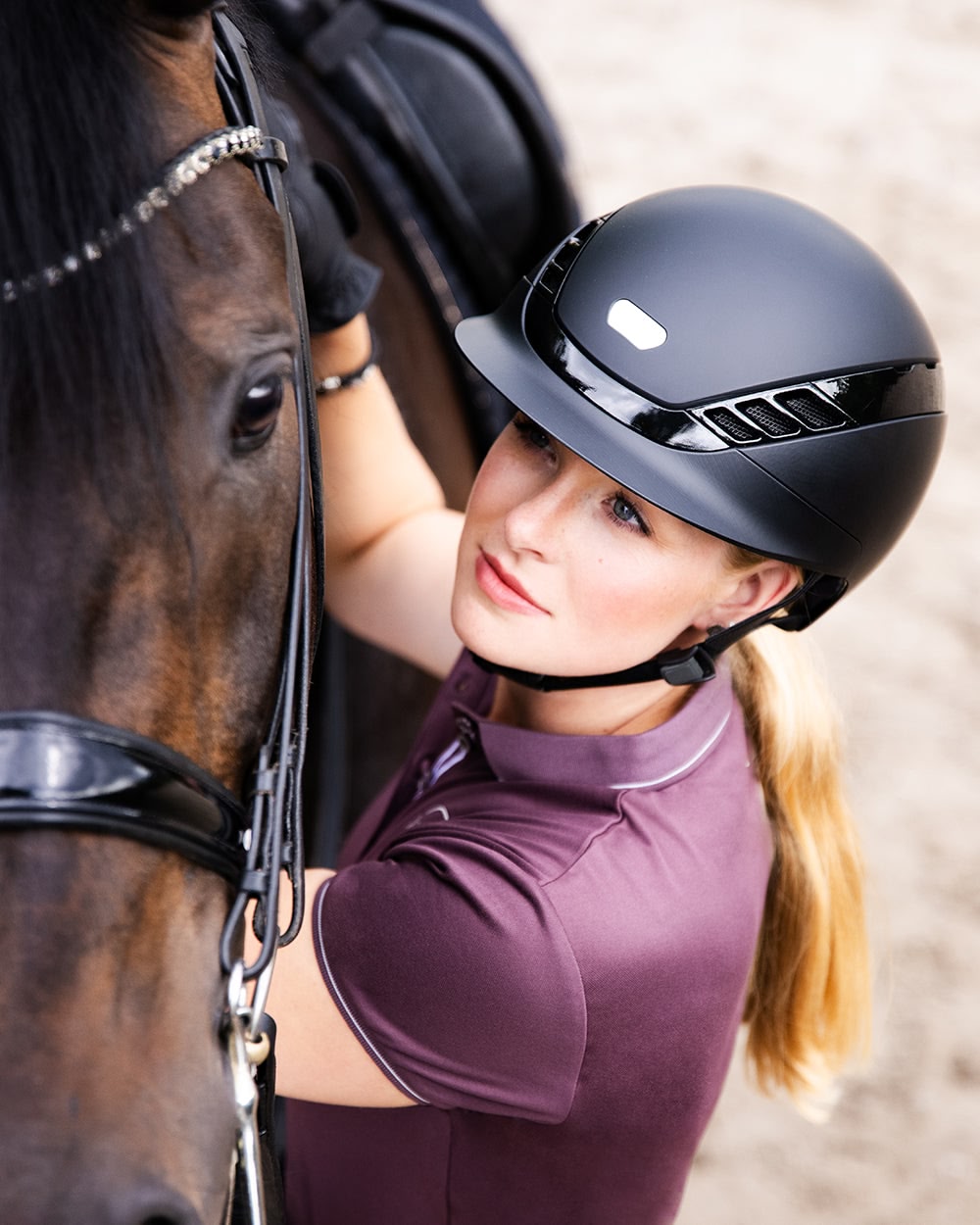 Abus x Pikeur AirLuxe Pure Riding Helmet.