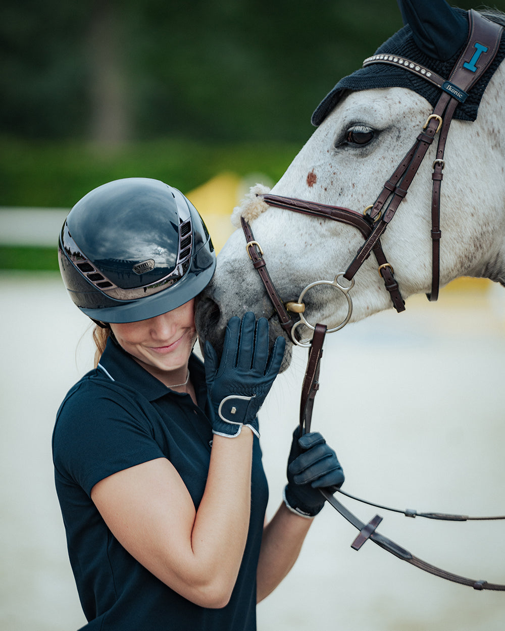 Abus x Pikeur AirLuxe Chrome Riding Helmet.