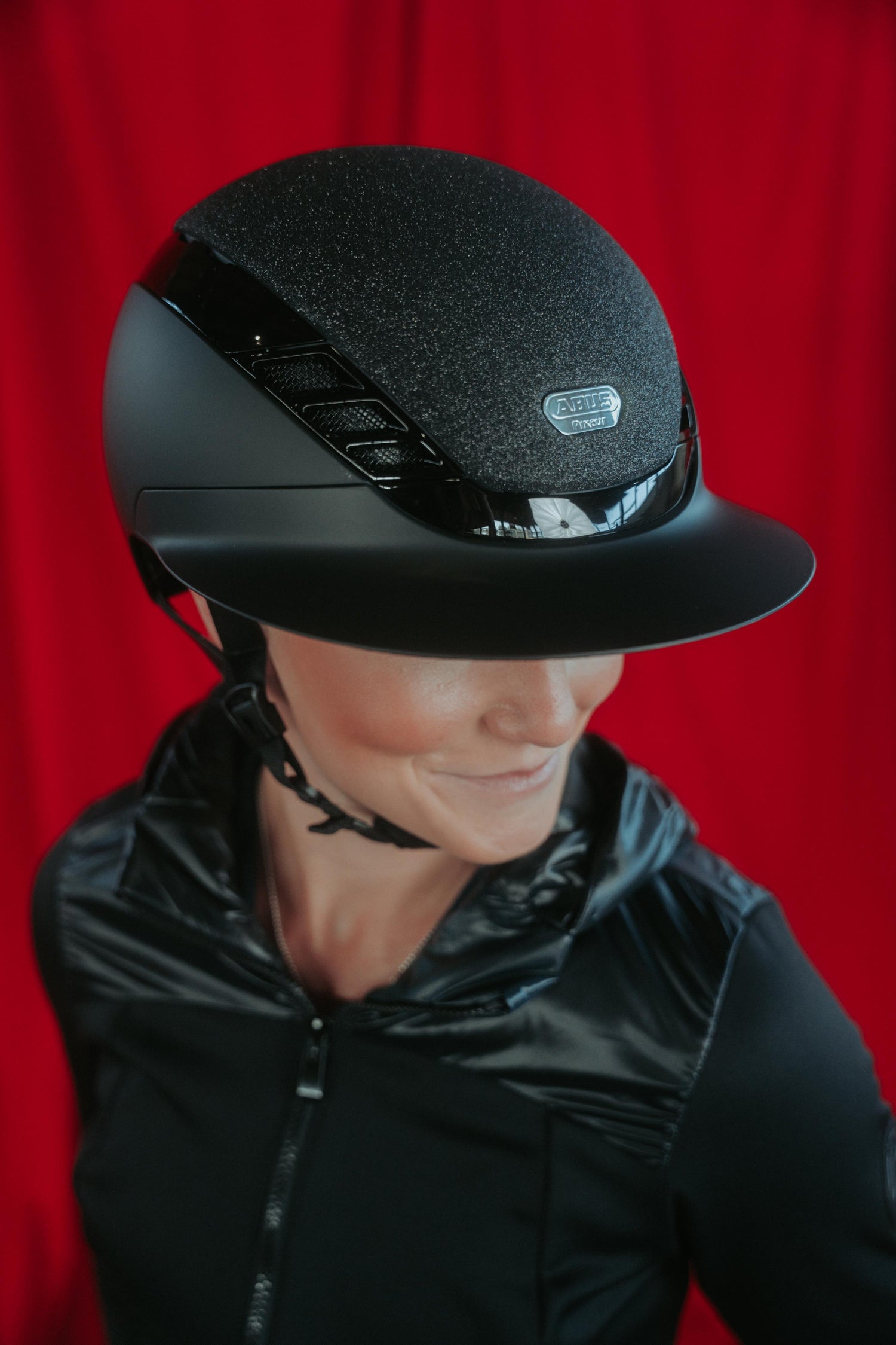 Abus x Pikeur AirLuxe Supreme Glam Helmet Long Visor.