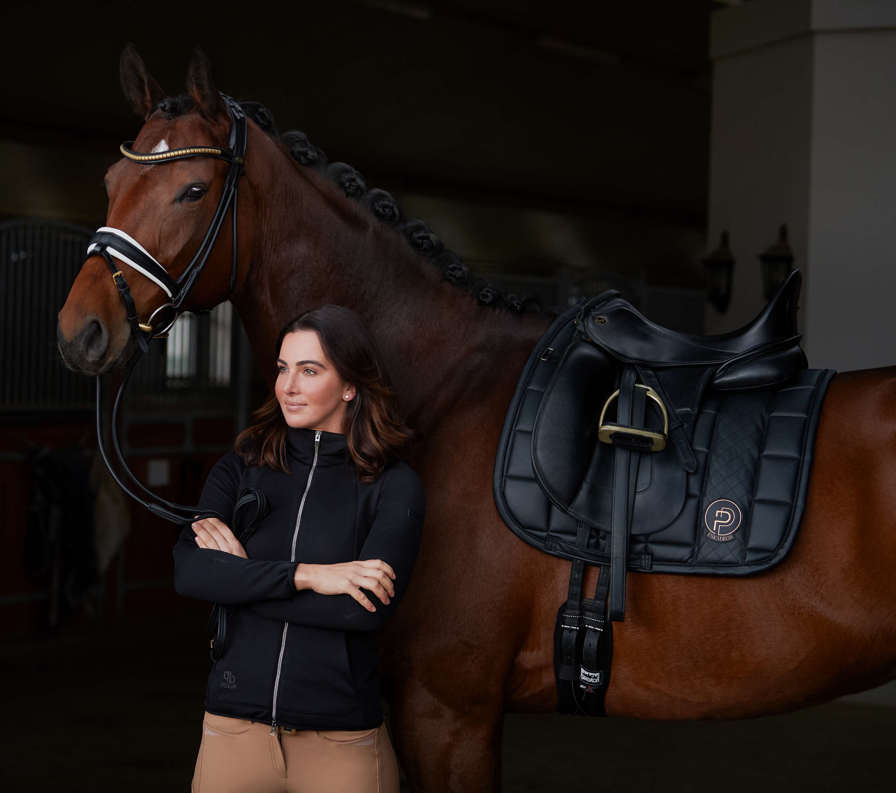 Eskadron Big Square Faux Leather Saddle Pad Platinum Summer 2023.