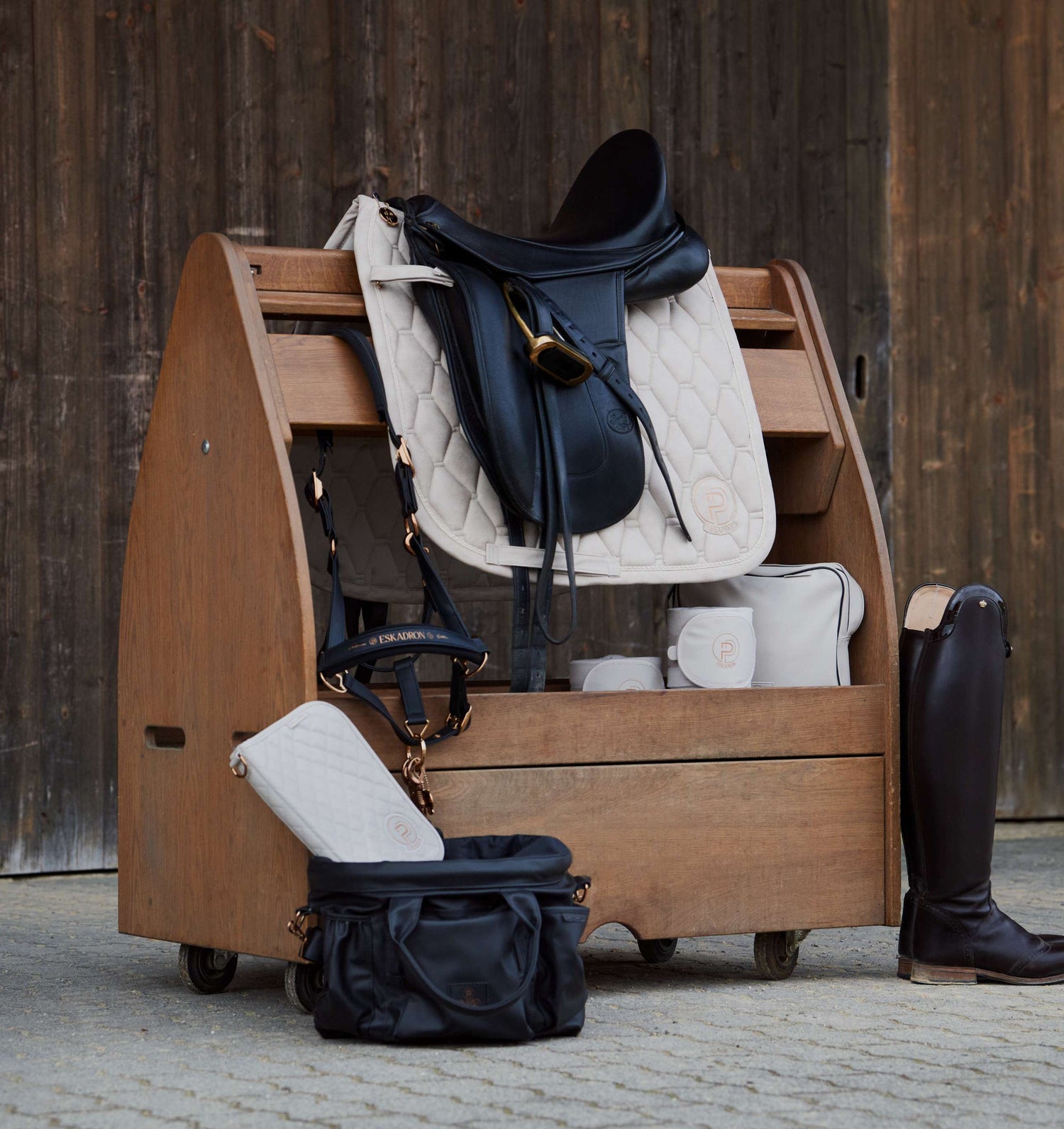 Eskadron Metallic Faux Leather Saddle Pad Platinum Summer 2023.