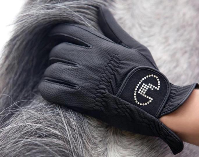 Roeckl Lisboa Swarovski Crystal Riding Gloves.