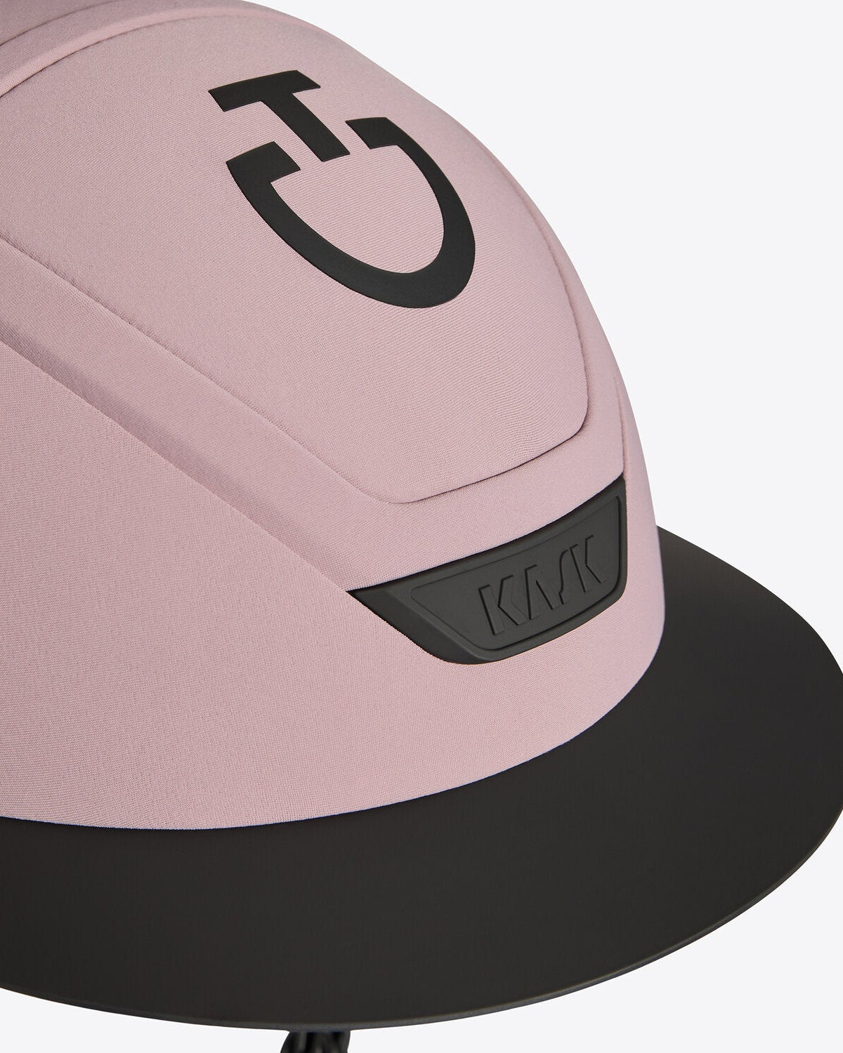 Close-up of the Cavalleria Toscana CT Wide Brim Riding Helmet, featuring a wide sun-protective brim, signature CT logo and KASK branding.