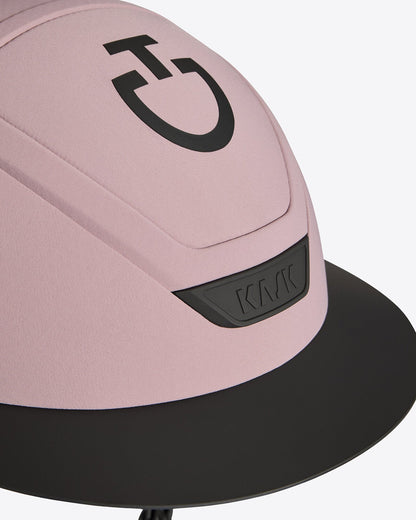 Close-up of the Cavalleria Toscana CT Wide Brim Riding Helmet, featuring a wide sun-protective brim, signature CT logo and KASK branding.
