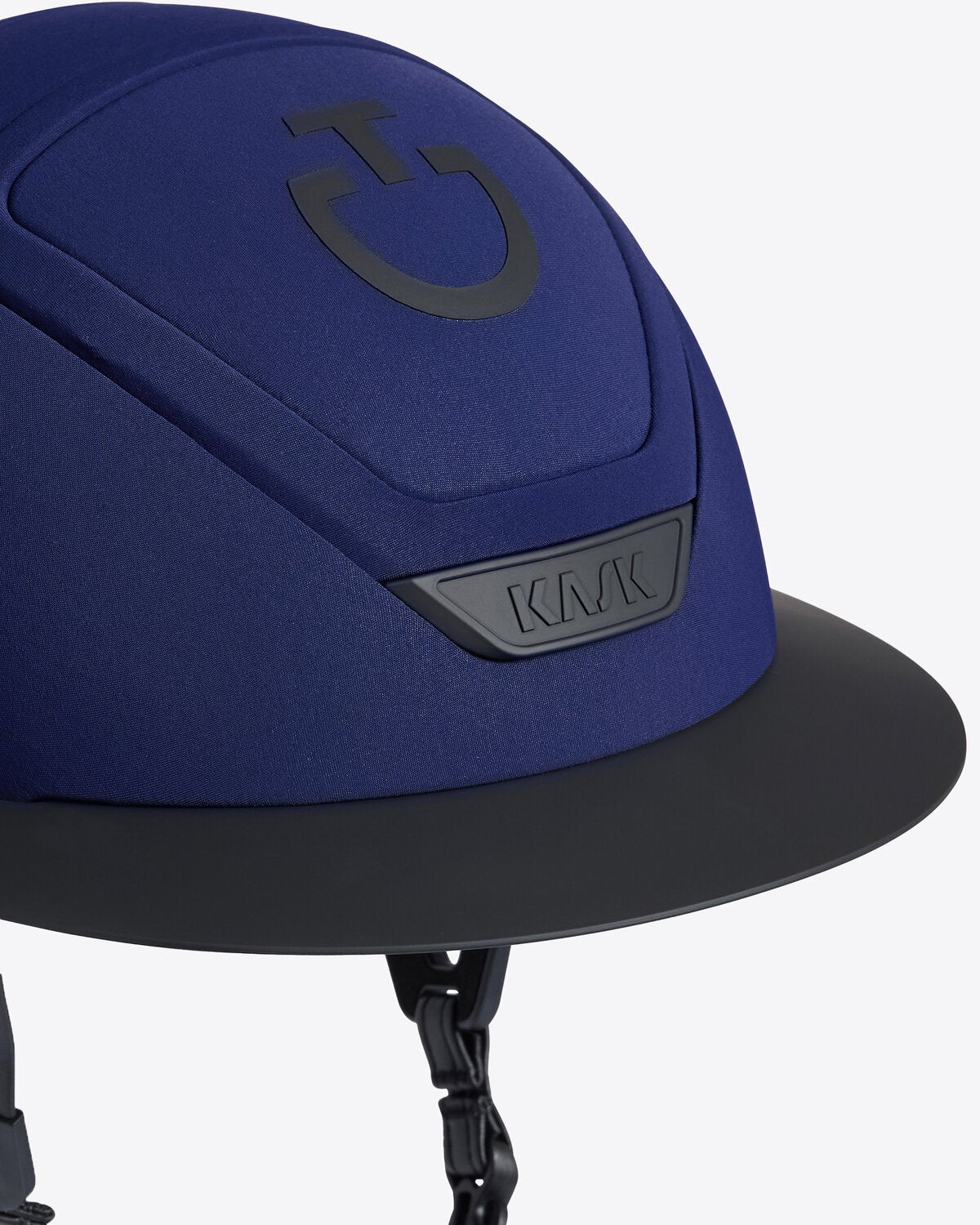 Close-up of the Cavalleria Toscana CT Wide Brim Riding Helmet, featuring a wide sun-protective brim, signature CT logo and KASK branding.