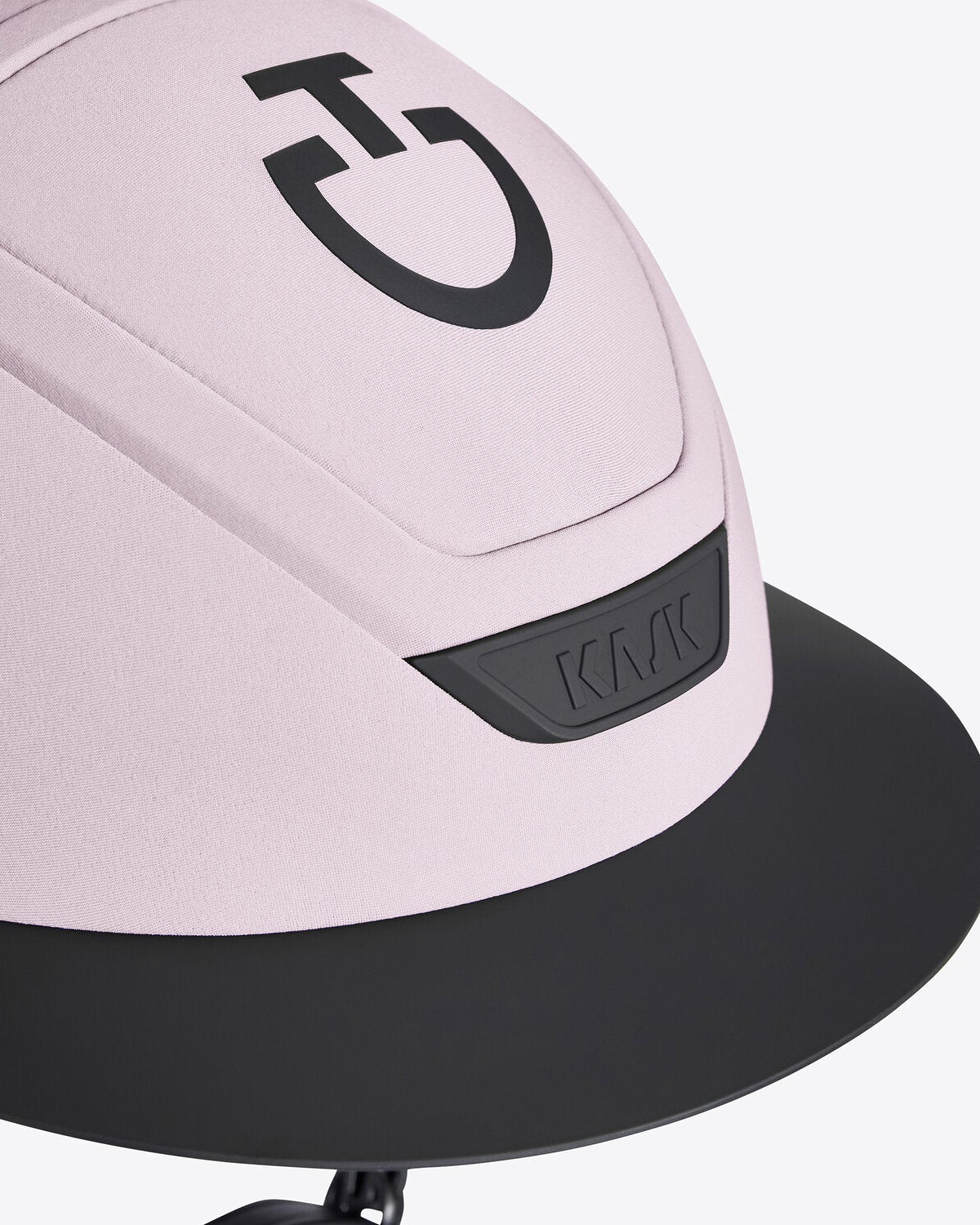 Close-up of the Cavalleria Toscana CT Wide Brim Riding Helmet, featuring a wide sun-protective brim, signature CT logo and KASK branding.