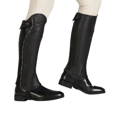 Unisex leather gaiters with contrasting profile
