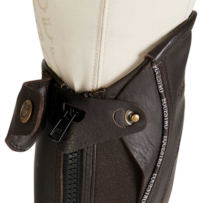 Unisex leather gaiters with contrasting profile