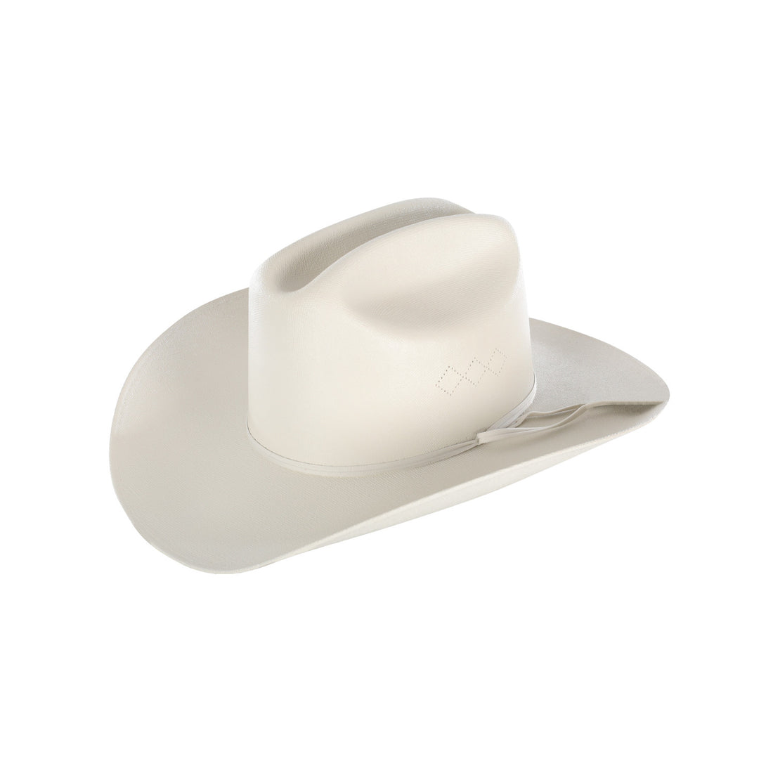 STIFF STRAW HAT WITH PLUME ON TOP.
