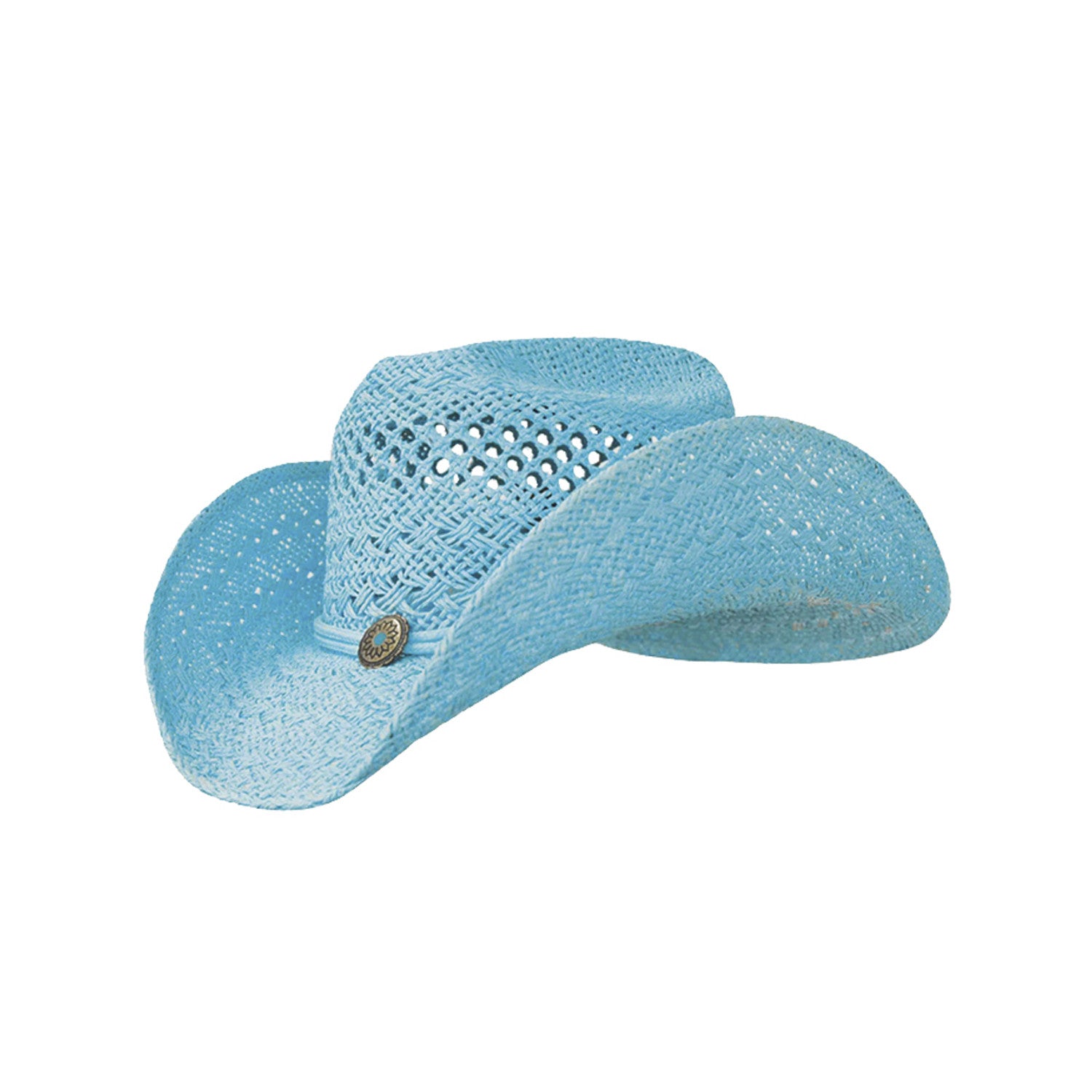 WOMAN COLOURED STRAW HAT.