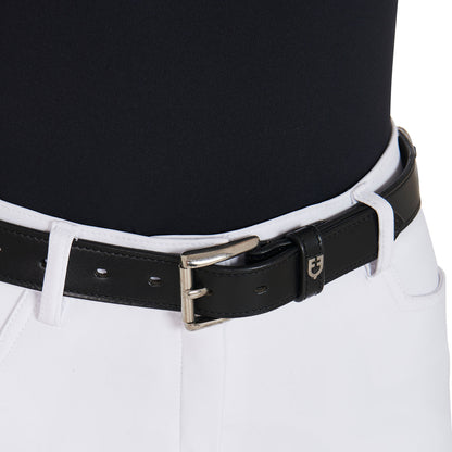 Leather belt with snaffle bits and rhinestones