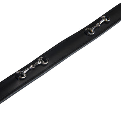 Leather belt with snaffle bits