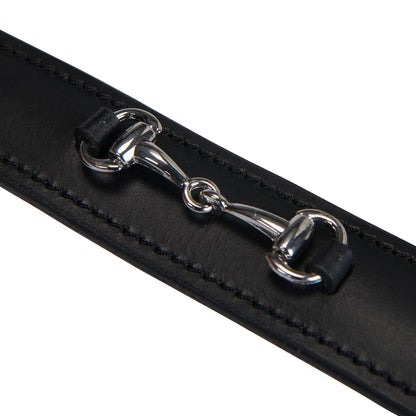 Leather belt with snaffle bits