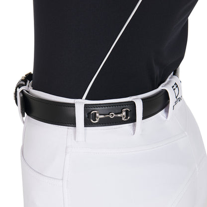 Leather belt with snaffle bits