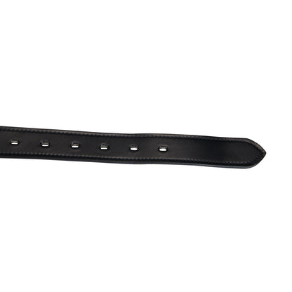 Leather belt with silver clincher