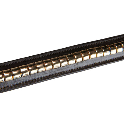 Leather belt with silver clincher