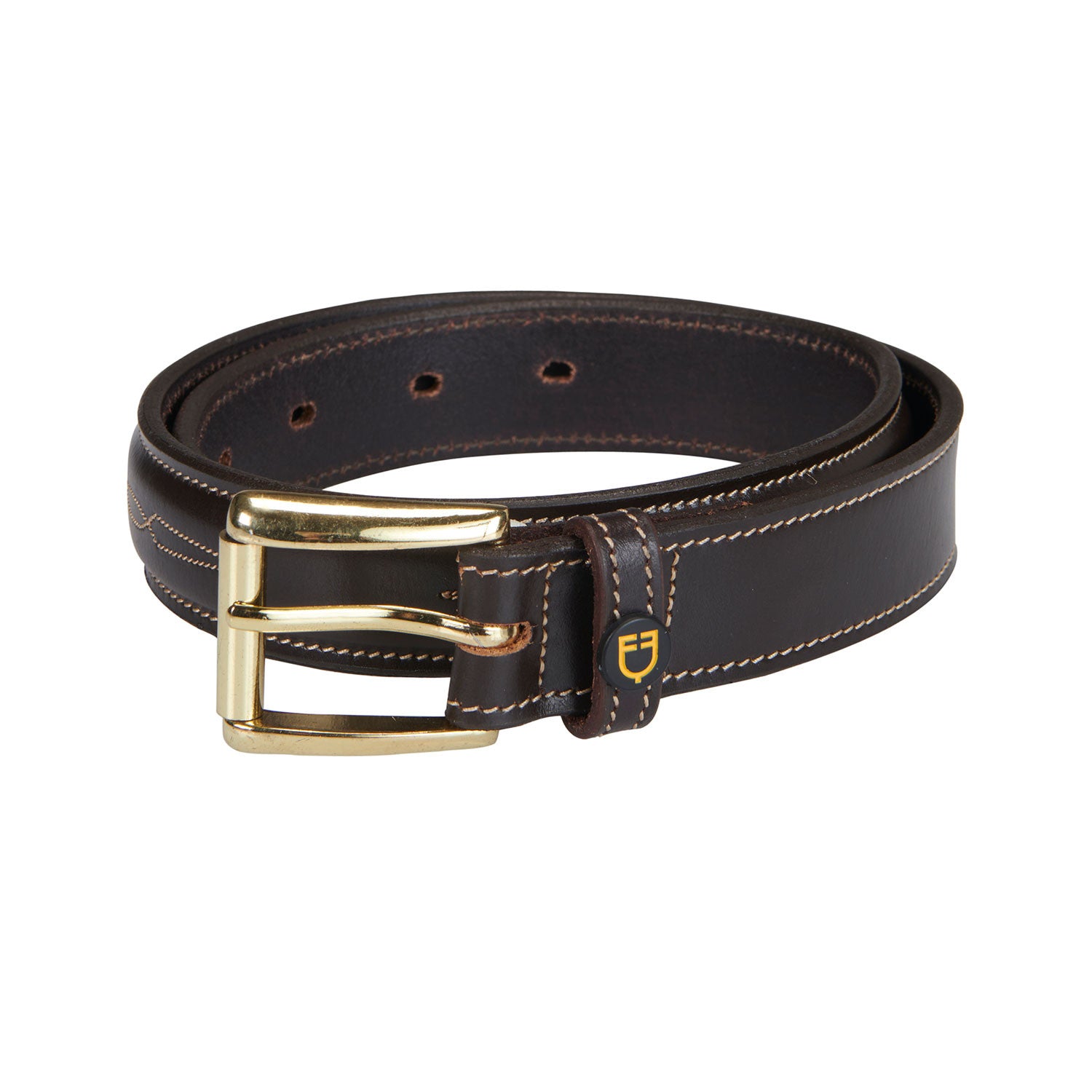 Leather belt with handcrafted embroidery.