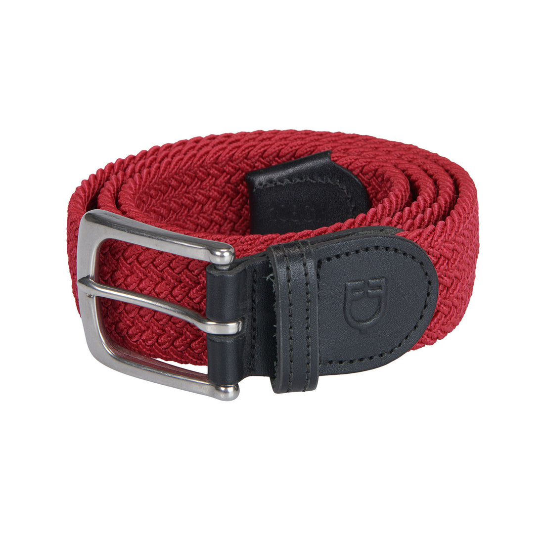 Elasticized belt crossed pattern.