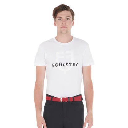 Elasticized belt crossed pattern
