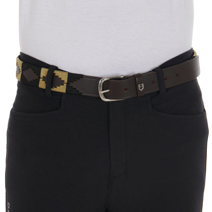 Leather belt with southwest patterm