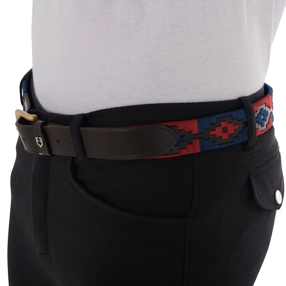 Leather belt with southwest patterm