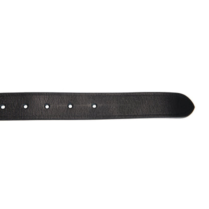 Leather belt with geometric pattern