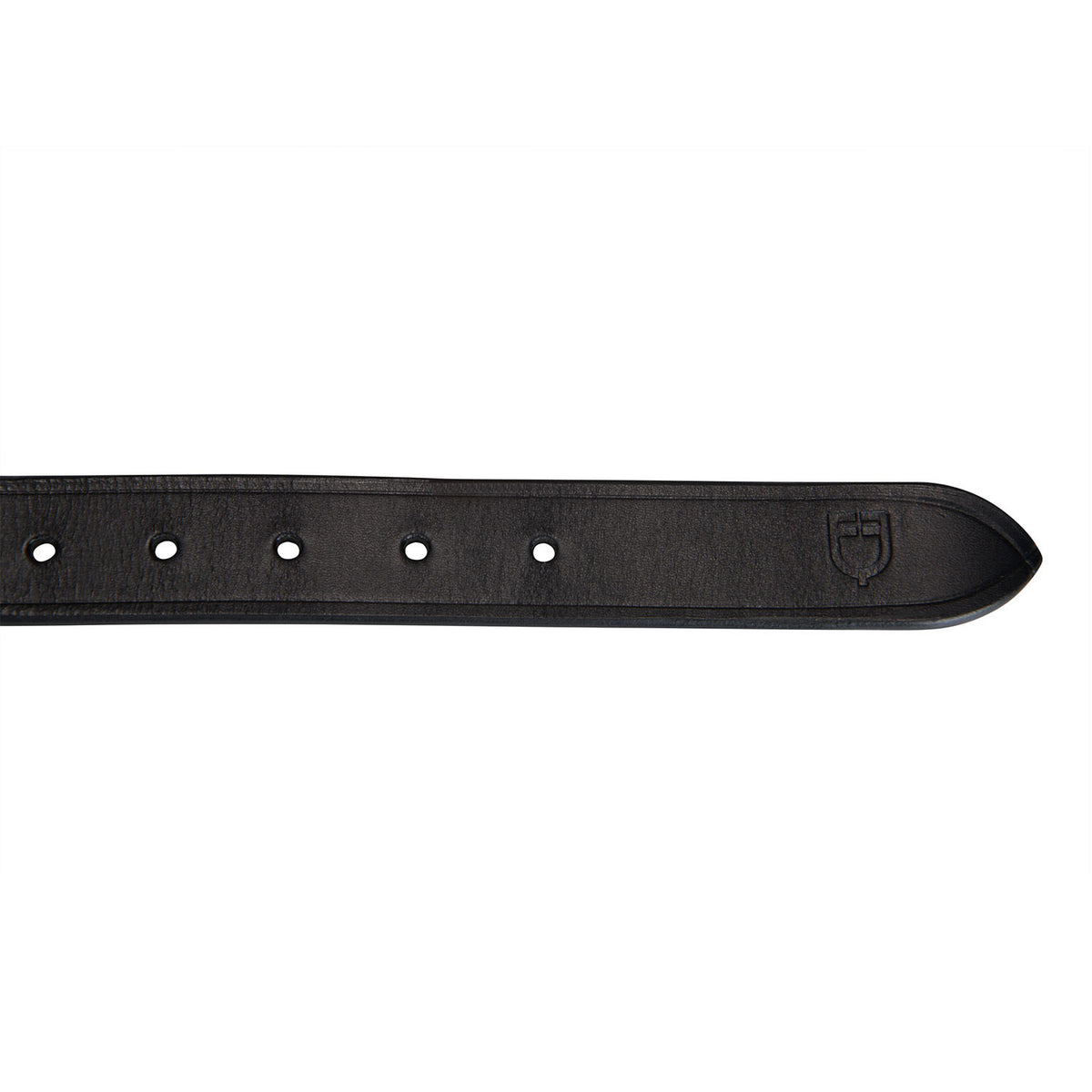 Leather belt with black and white embroidery