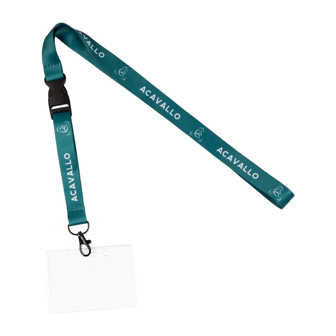ACAVALLO LOGOED LANYARD BADGE HOLDER.