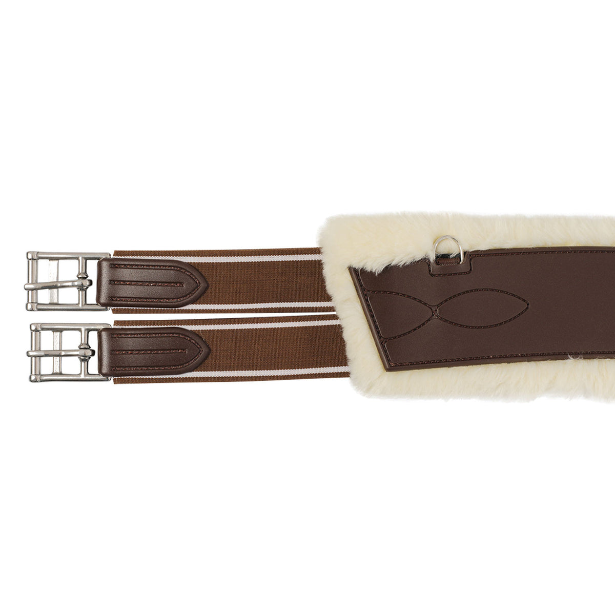 Acavallo Jumping Girth Classic Gel PVC Detachable Faux Sheepskin