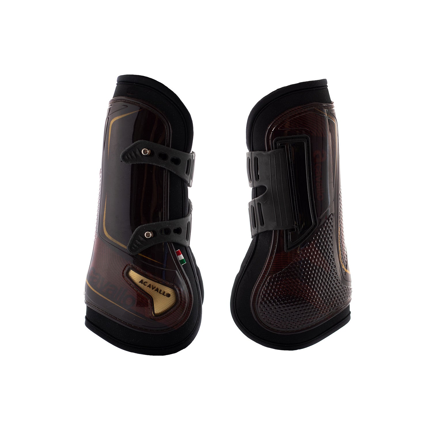 Opera tendon boots elastic and button fastening.